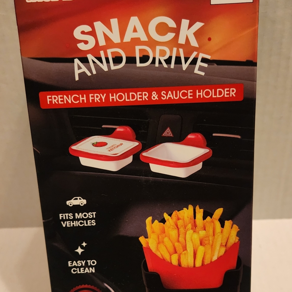 iRoad Snack & Drive French Fry & Sauce Holder Cup Holder Air Vent Holder NEW